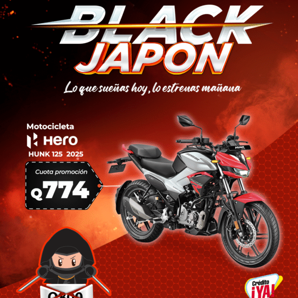 ALMACENES JAPON_PNG HERO HUNK 125R_BLACKJAPON